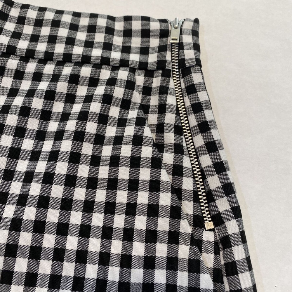 Zara Gingham Black & White Plaid Check High-Waisted Shorts NWOT - Picture 3 of 6